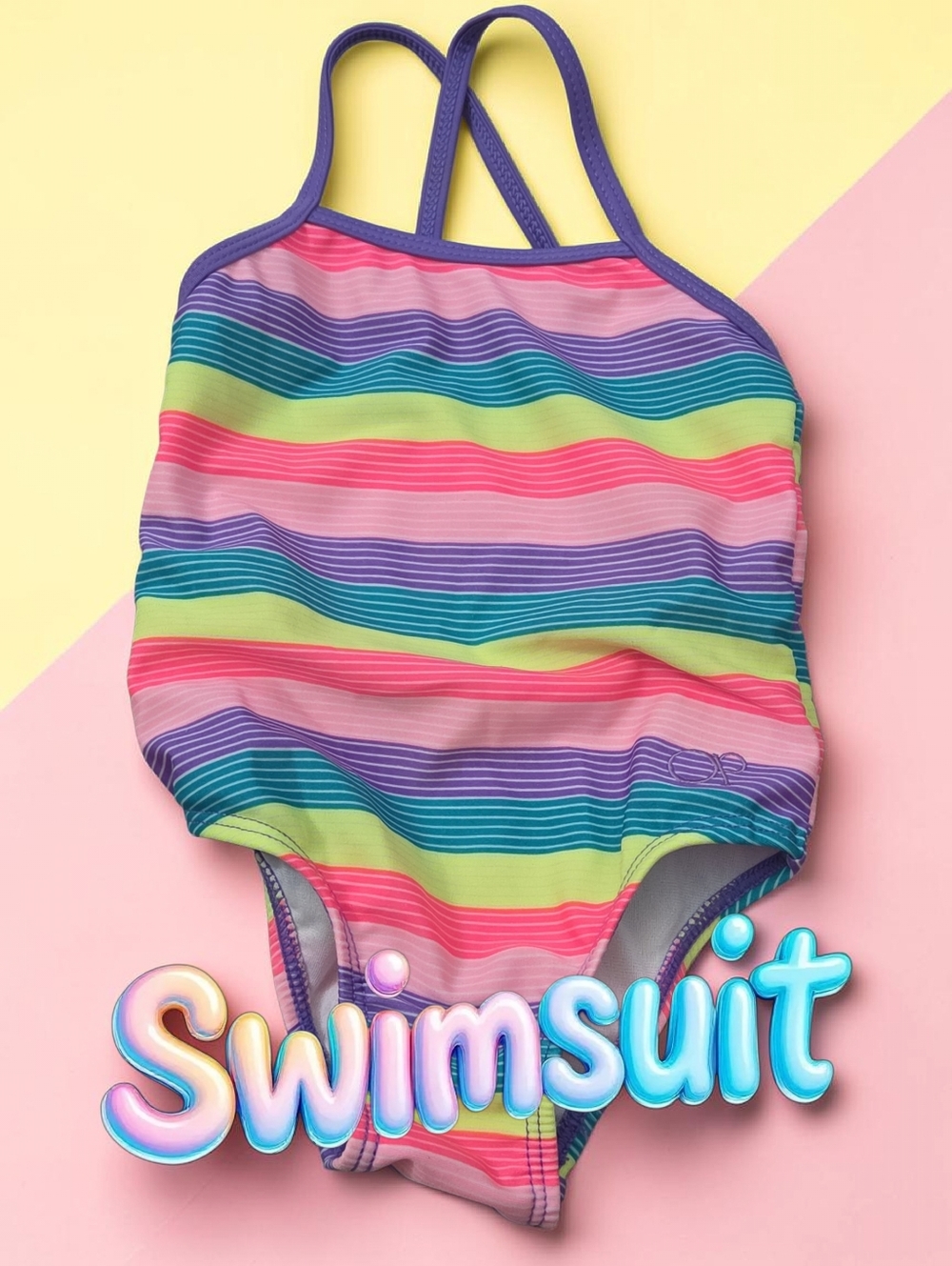 *1222 striped swimsuit Girls 12 months